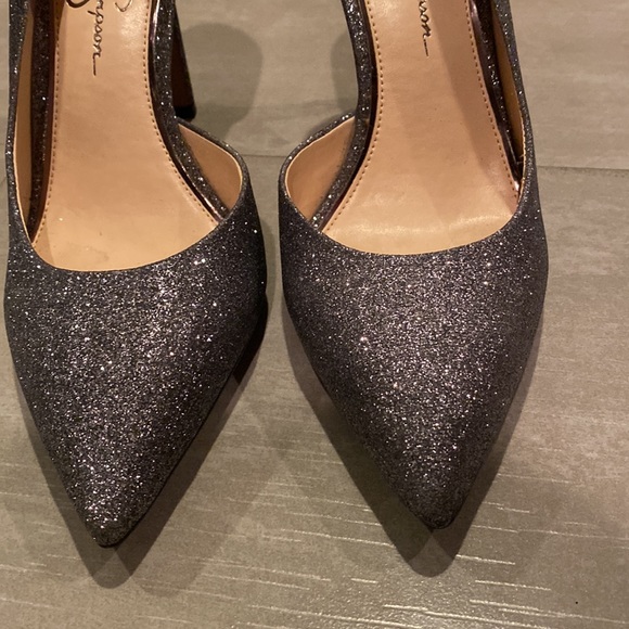 Jessica Simpson Sparkle Silver Gray Pewter Pointed Toe Stilletos Heels S… - Picture 6 of 6